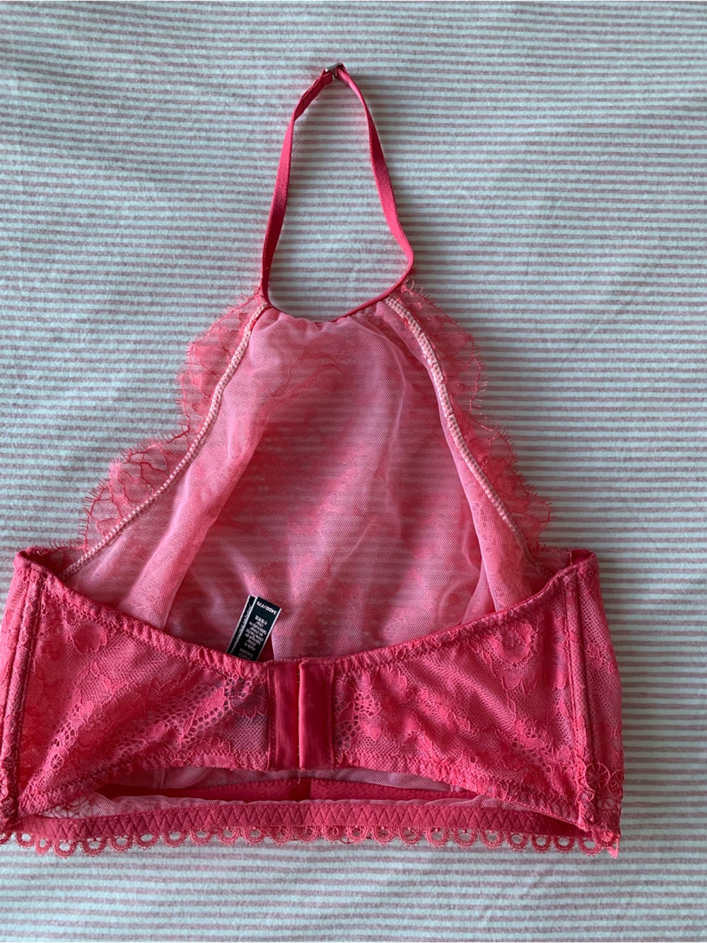 Victoria's Secret Coral Lace Halter Bandeau Bralette - Picture 3 of 11